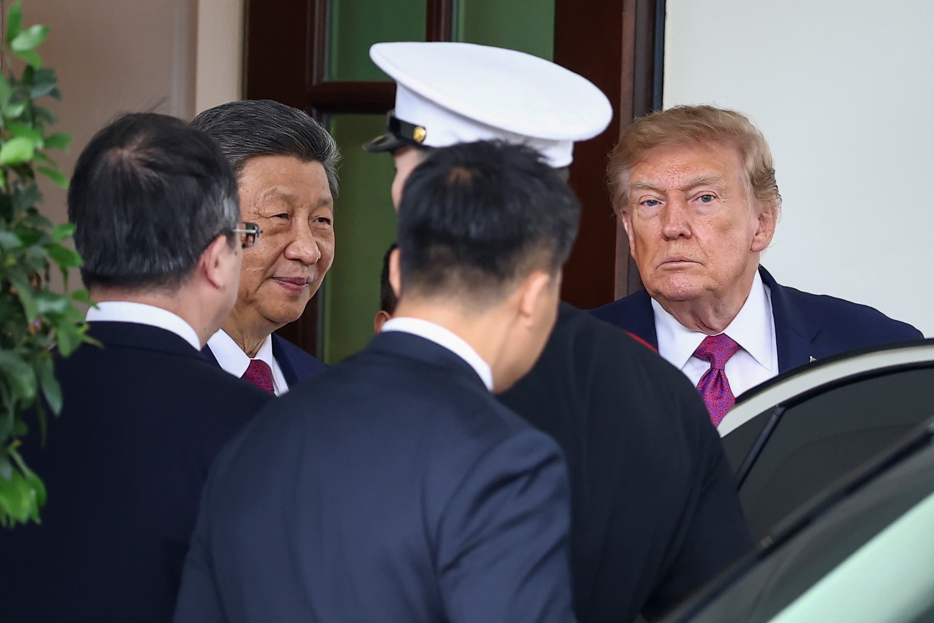 Finn Gomez/Getty Images President Trump accompanies President of China Xi Jinping as he departs the White House on September 24, 2026 at Washington, D.C.