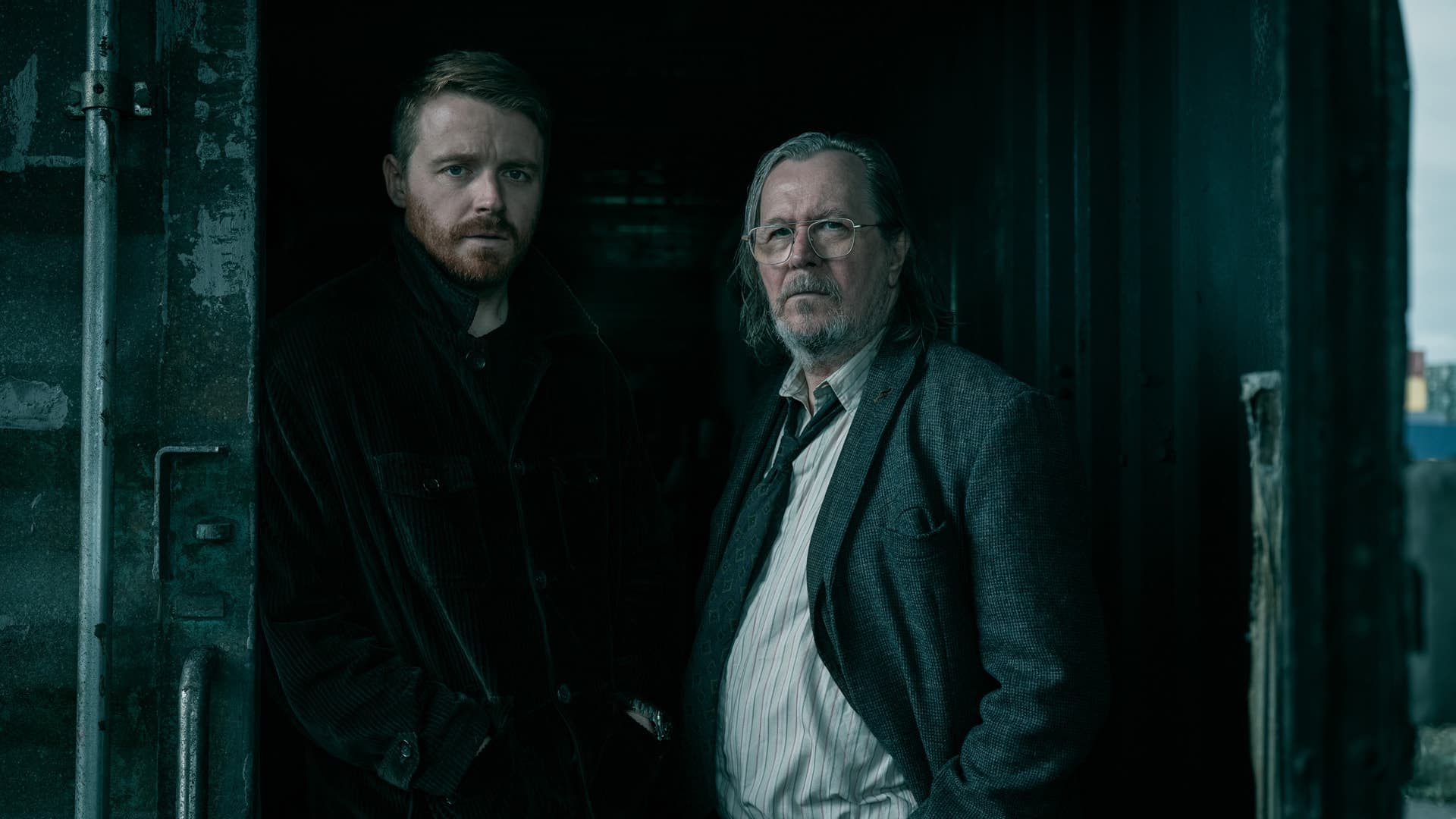 Apple TV Jack Lowden and Gary Oldman in 'Slow Horses.'