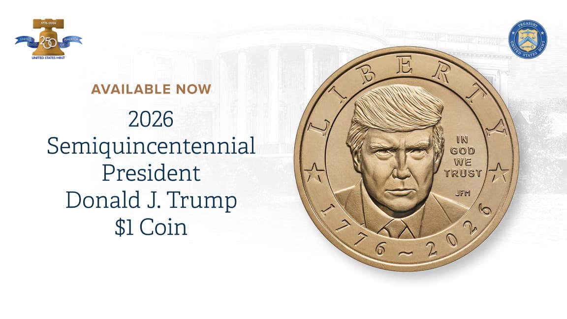 via White House The gold-colored Trump coin includes the inscriptions 'LIBERTY,' 'IN GOD WE TRUST,' and '1776 ~ 2026,' with the 47th president’s face in the center.