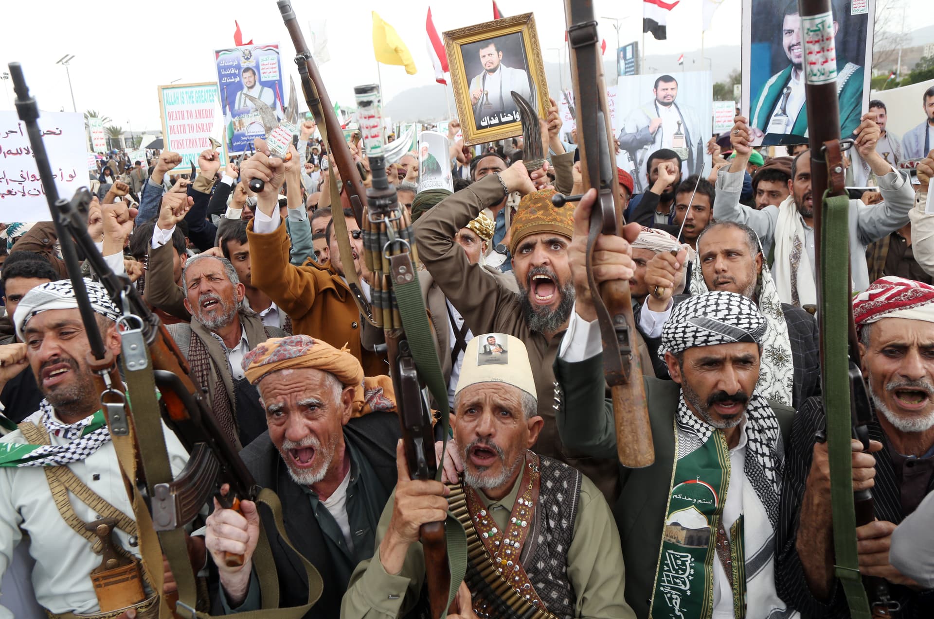 Mohammed Hamoud/Getty Images Protesters against the Saudi-led blockade on July 31, 2026 at Sana'a, Yemen.
