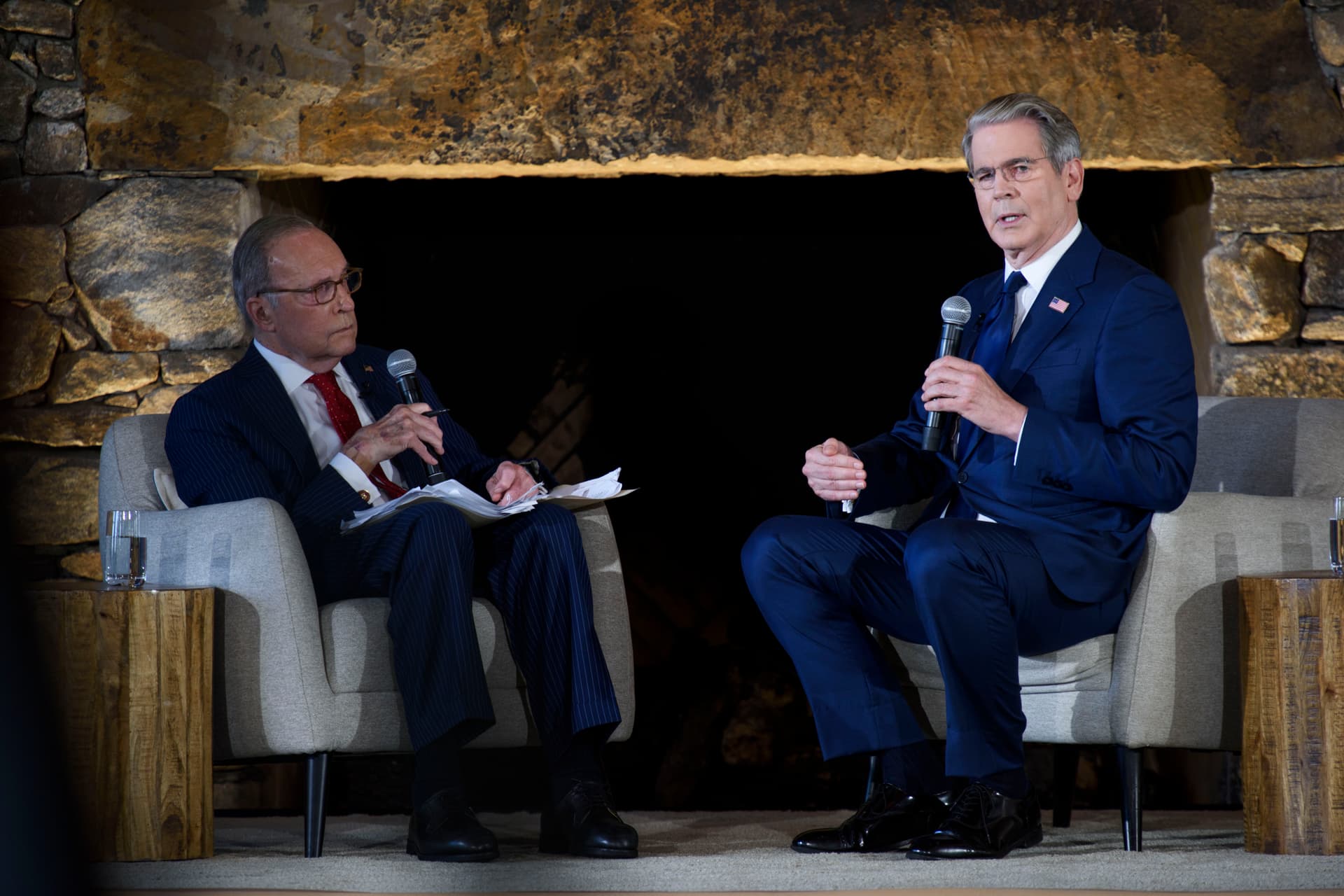 Melissa Sue Gerrits/Getty Images Secretary Scott Bessent, right, and Lawrence Kudlow during the 2026 G20 meeting on September 1, 2026 at Asheville, North Carolina.