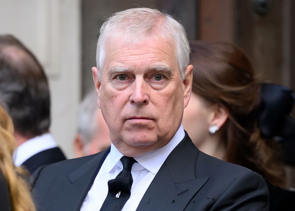Karwai Tang/WireImage Andrew Mountbatten-Windsor attends the funeral of Katharine, Duchess of Kent at Westminster Cathedral on September 16, 2025 at London.