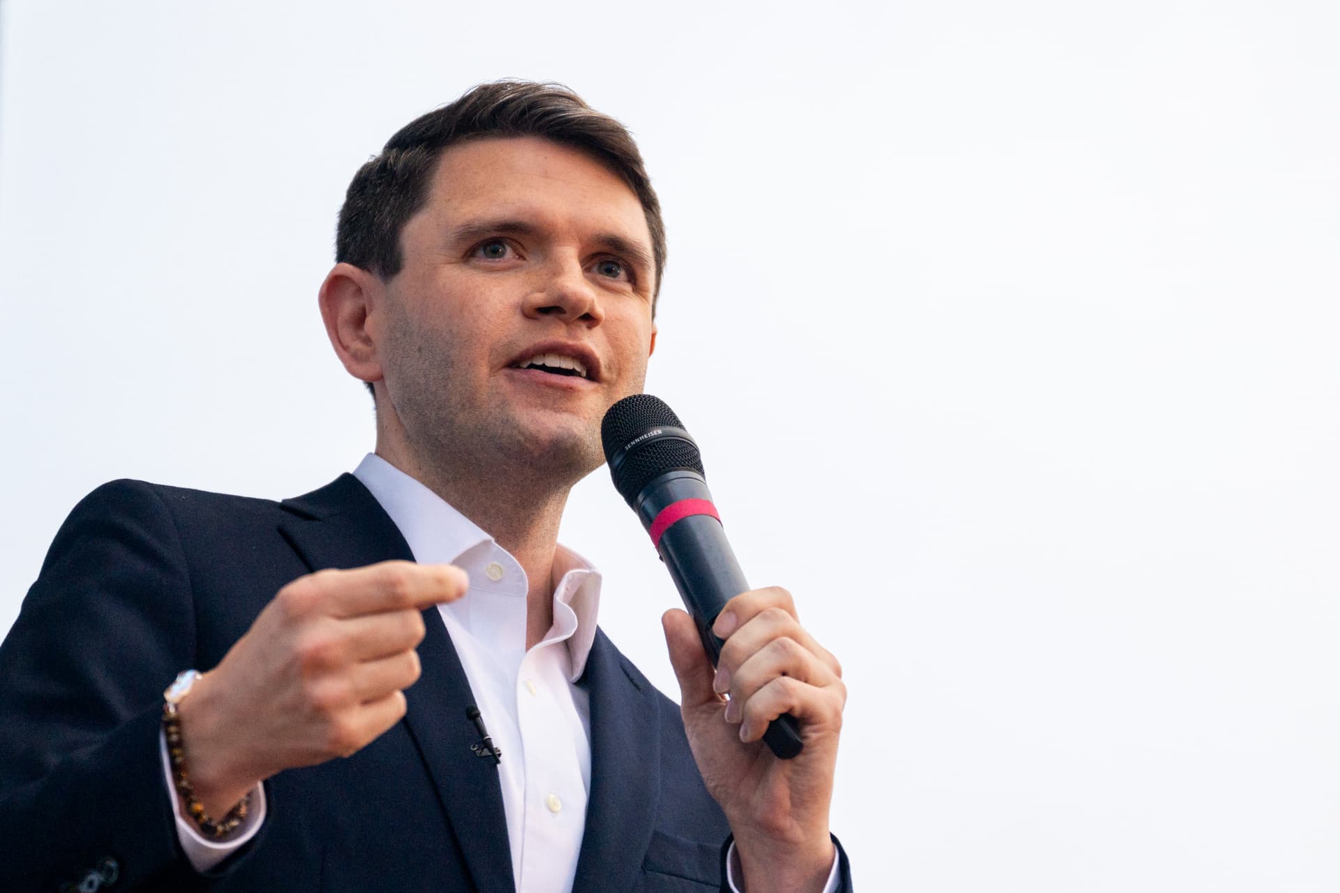 Brandon Bell/Getty Images Democratic U.S. Senate candidate James Talarico speaks during the Voto Latino's campaign rally outside of the Mustang Lounge Night Club on October 25, 2026 at Weslaco, Texas.