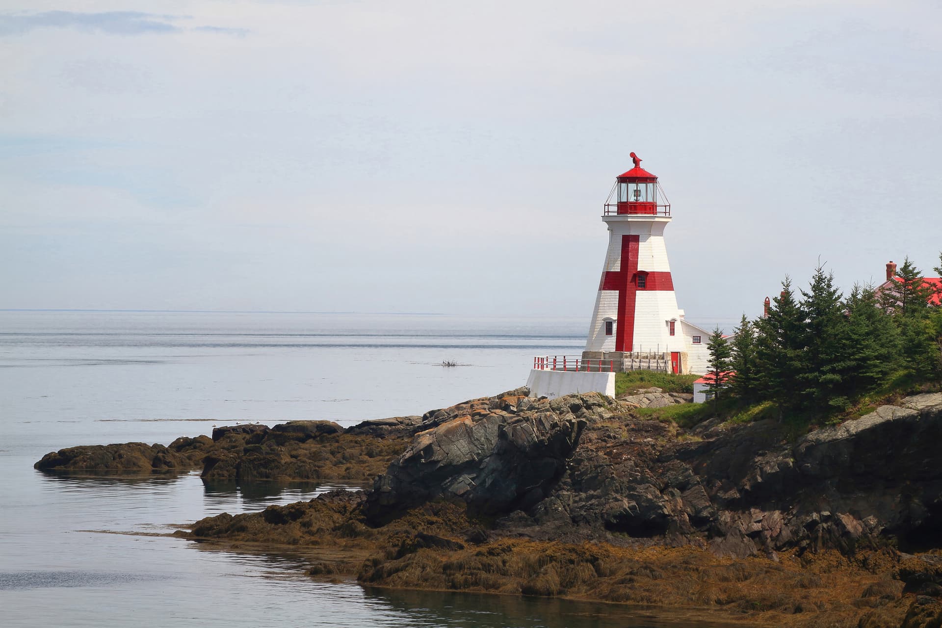 Getty Images. Head Habour Lightstation on Campobello Island situated in Bay of Fundy New Brunswick Canada.