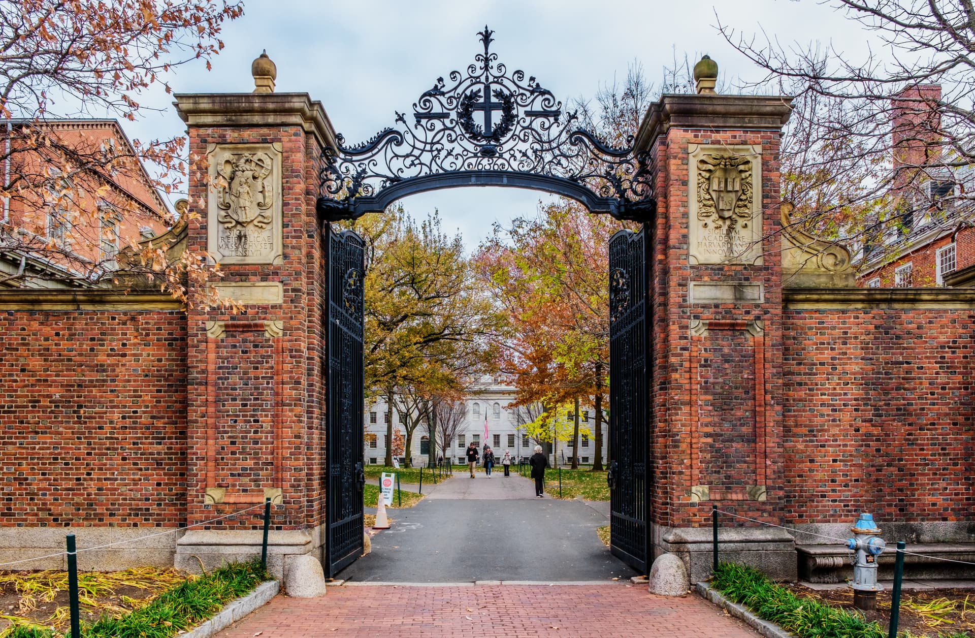 Getty Images The Johnston Gate leading to Harvard University's Harvard Yard is seen at Cambridge, Massachusetts, on November 21, 2025.