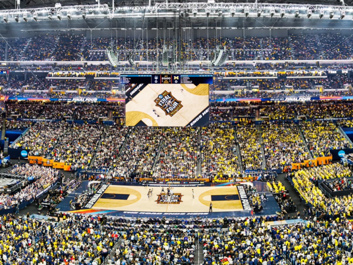 Worldwide Panaromas/Getty Images A view of tipoff between the University of Connecticut Huskies and the Michigan Wolverines during the National Championship of the 2026 NCAA Men's Basketball Tournament at Lucas Oil Stadium on April 06, 2026, at Indianapolis, Indiana.