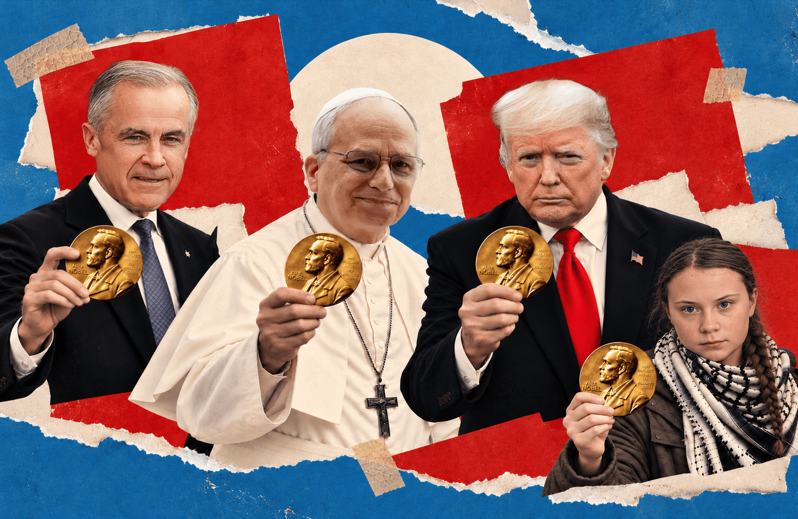 Composite / The New York Sun. President Trump Views for Nobel Peace Prize.