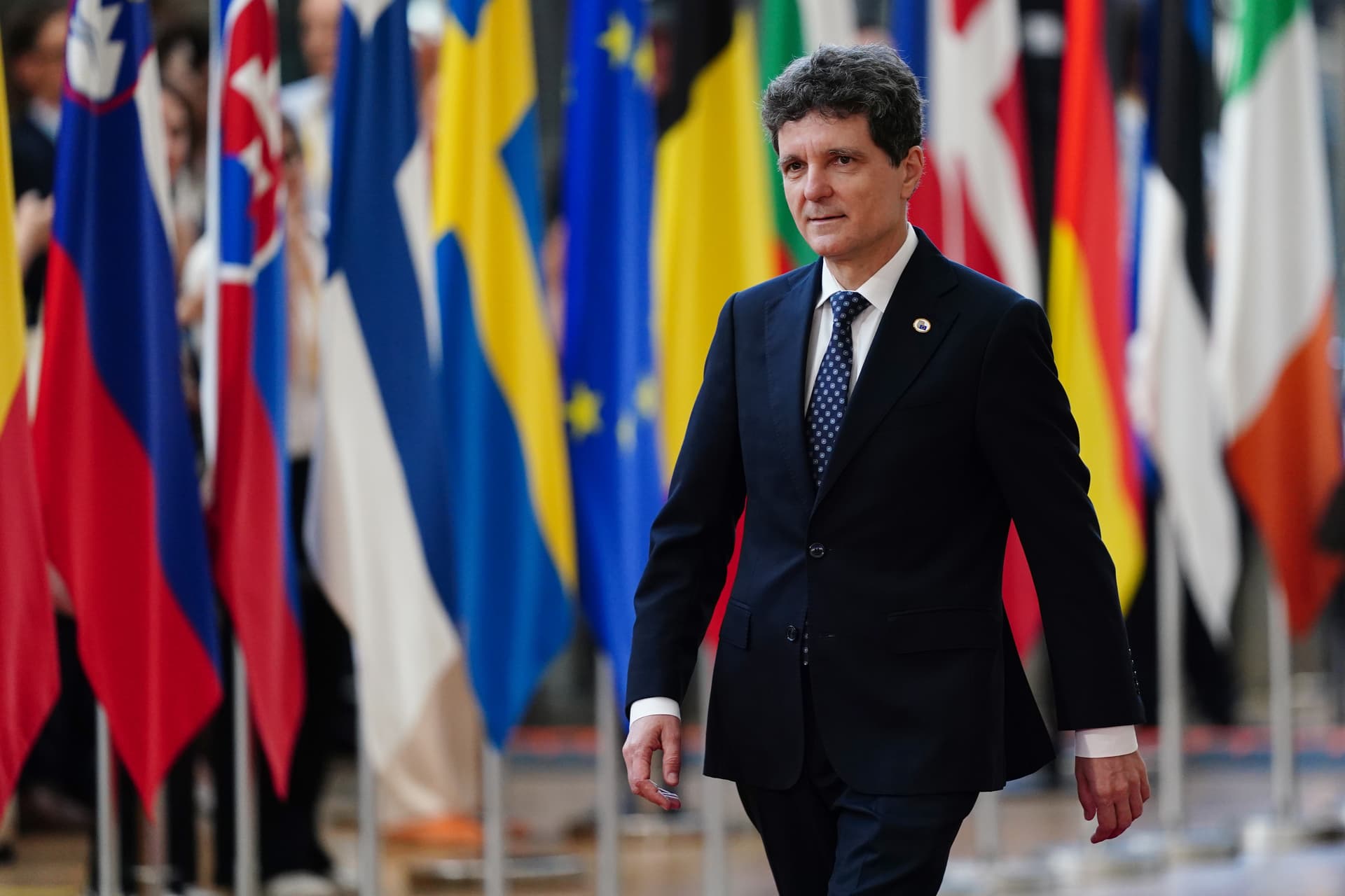 Pier Marco Tacca/Getty Images The president of Romania, Nicusor Dan, arrives at a European Council meeting at Brussels on June 18, 2026.