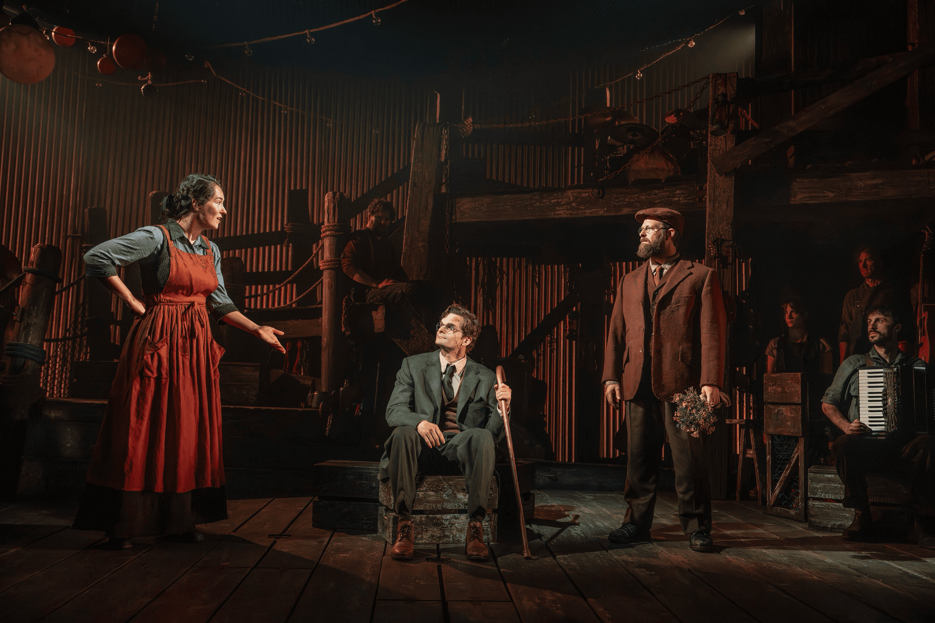 Joan Marcus Katie Horner, Andrew Durand, and Brandon J. Ellis in 'The Curious Case of Benjamin Button.'