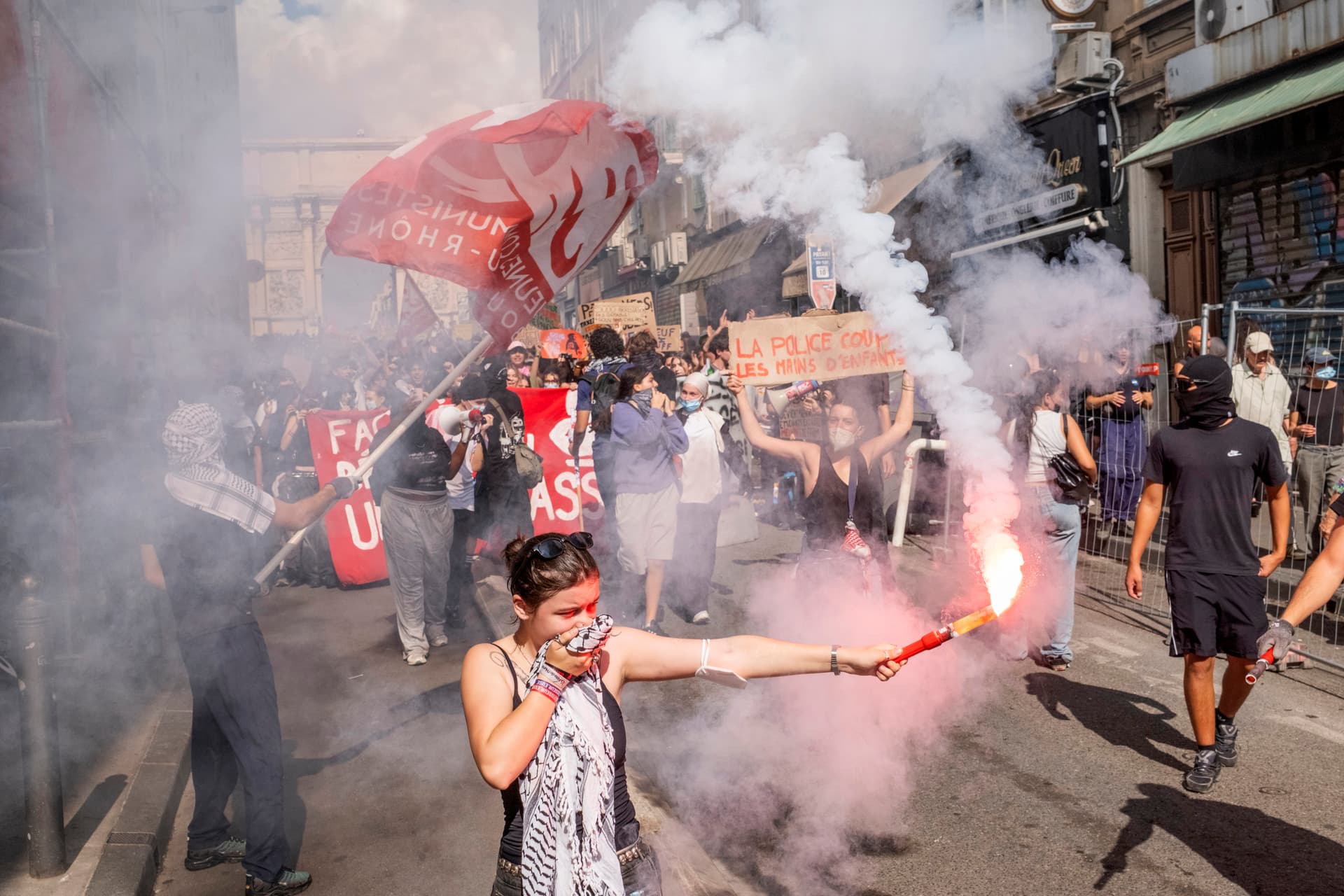 Sener Yilmaz Aslan/Getty Images Protests on October 6, 2026 at Marseille, France.
