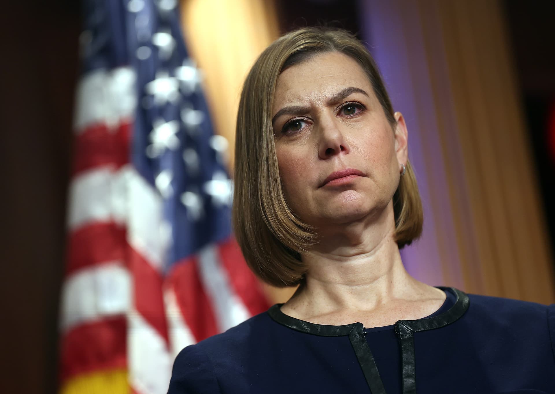 Kevin Dietsch/Getty Images Senator Elissa Slotkin at the Capitol on September 23, 2026.